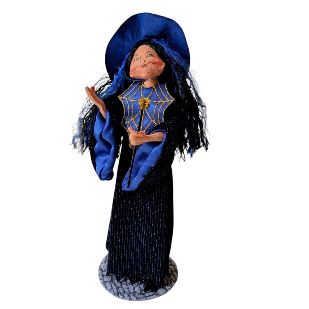 Annalee Witch Doll with Black and Blue Accents